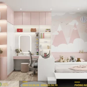 Combo Phòng Ngủ Tiện Nghi Màu Hồng Pastel Dễ Thương