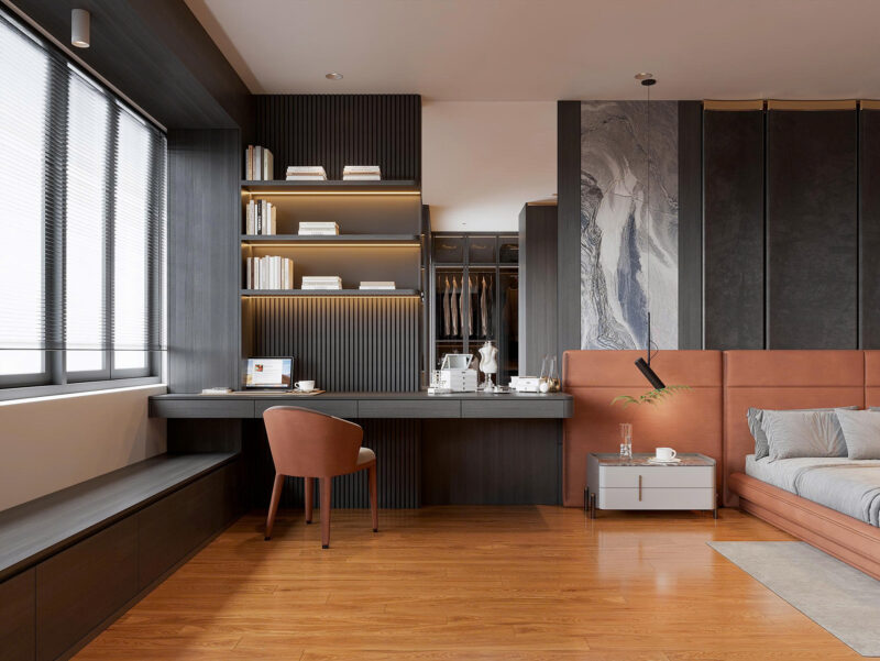 Tủ quần áo kết hợp với bàn trang điểm 