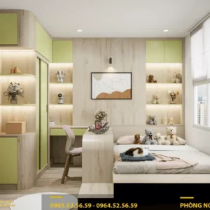 Combo Nội Thất Phòng Ngủ Bé Màu Xanh Bơ - PNB010