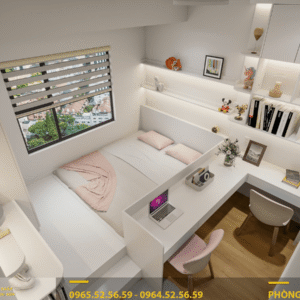 Phòng ngủ thông minh cho 2 bé diện tích nhỏ đầy đủ tiện nghi