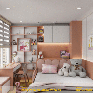 Combo Phòng Ngủ Màu Hồng Cho Bé Gái