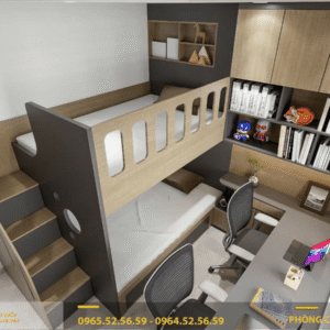 Combo nội thất phòng ngủ tối ưu cho 2 bé trai với thiết kế giường tầng hiện đại