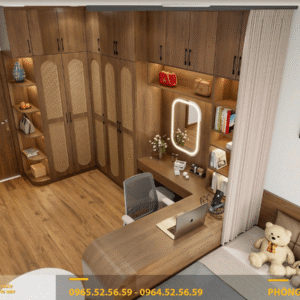 Phòng ngủ với họa tiết đan mây độc đáo, tiện nghi - PNL007