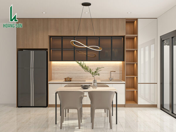 Mẫu tủ bếp TB0074 hiện đại dạng chữ I gọn gàng lưu trữ tối ưu