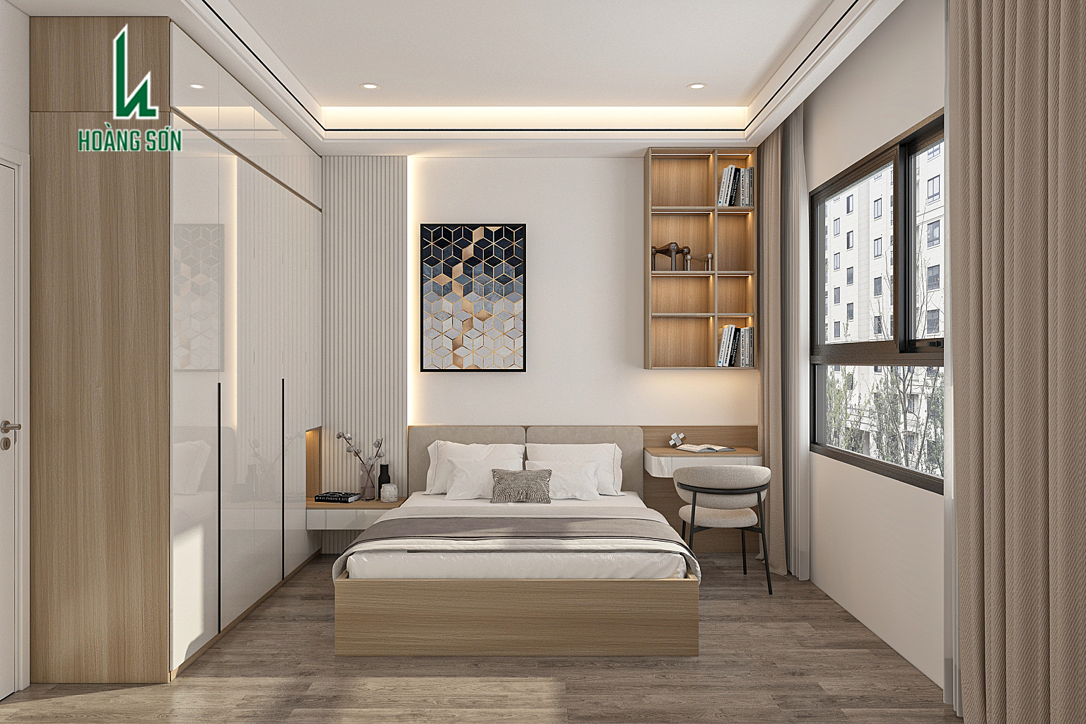 Mẫu Nội Thất Phòng Ngủ 15m2 PN0085 Hiện Đại