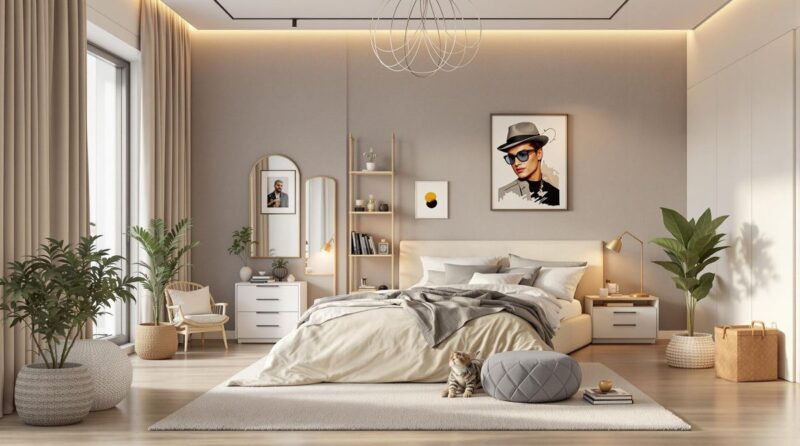 phòng ngủ 20m² phong cách Scandinavian