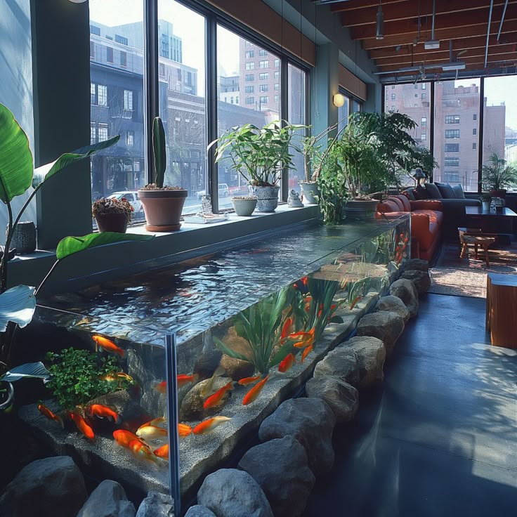 Hướng đặt bể cá phòng khách chuẩn phong thủy