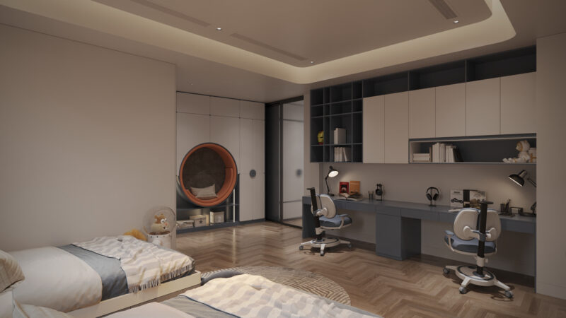 Phòng ngủ 3D dành cho bé trai