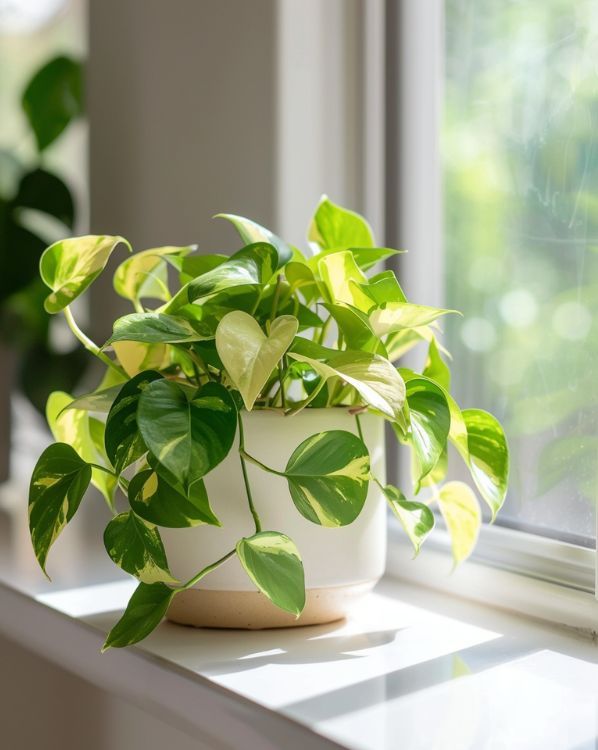 Cây trầu bà treo trong phòng bếp hiện đại