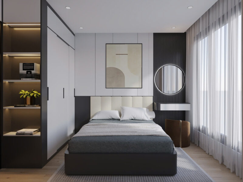 Mẫu phòng ngủ 3D cho căn hộ chung cư