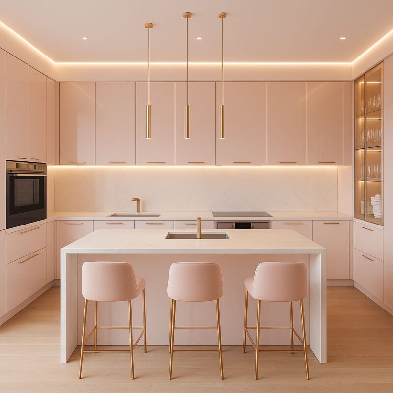 Phòng bếp sơn màu ấm hợp phong thủy mệnh Hỏa