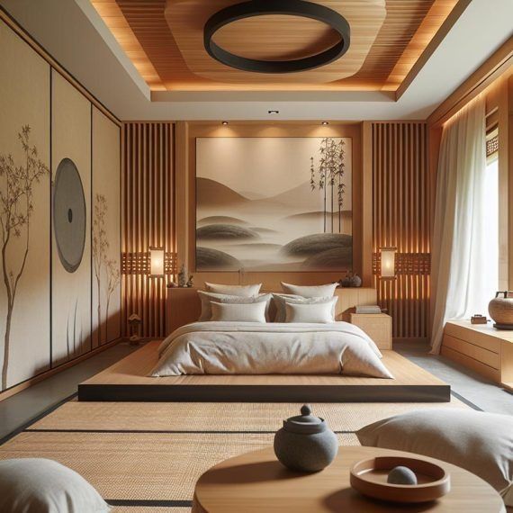 Phòng ngủ 20m² phong cách Japandi