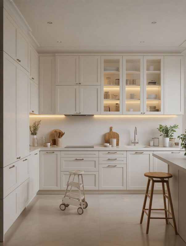 Phòng bếp sơn màu trắng hợp phong thủy mệnh Kim