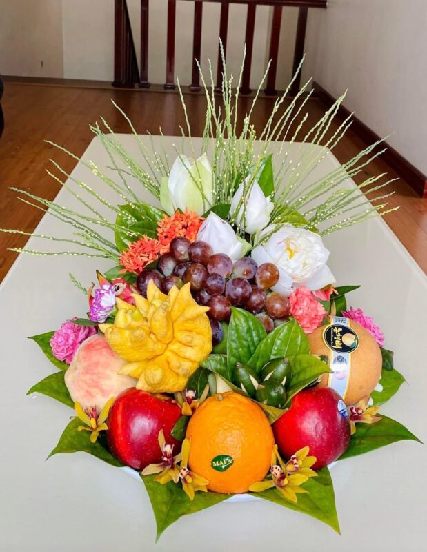 Mâm ngũ quả tối giản phù hợp nhà phố, chung cư