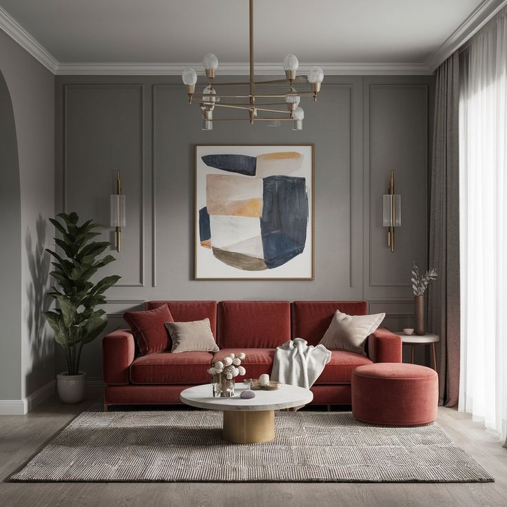 sofa mau do phong thuy