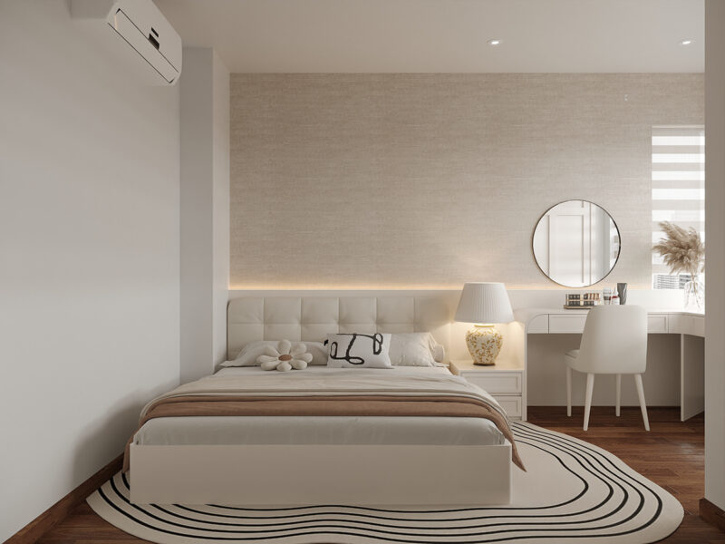 thiết kế phòng ngủ pastel hiện đại