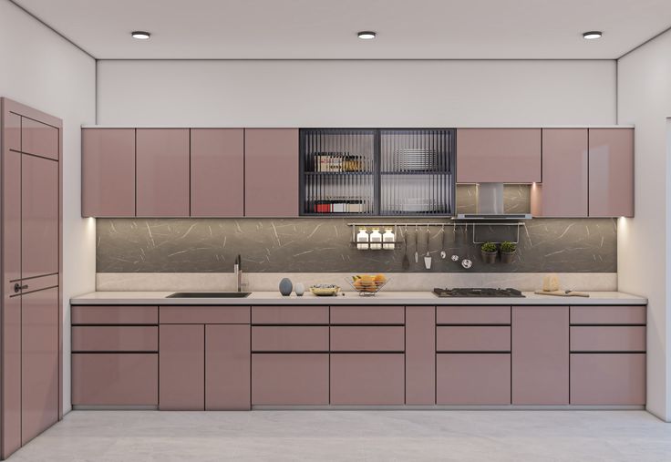 Không gian bếp cá tính với tủ màu Pastel