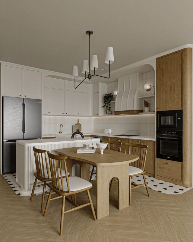 Tủ bếp dễ phối màu và phong cách