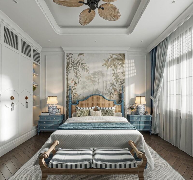 thiết kế phòng ngủ tân cổ điển hiện đại