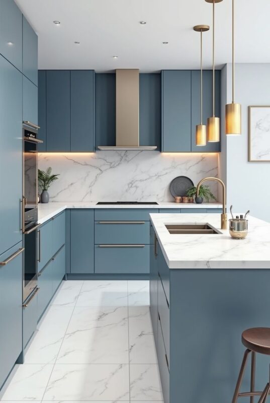 Không gian phòng bếp mệnh Thủy nhẹ nhàng tinh tế