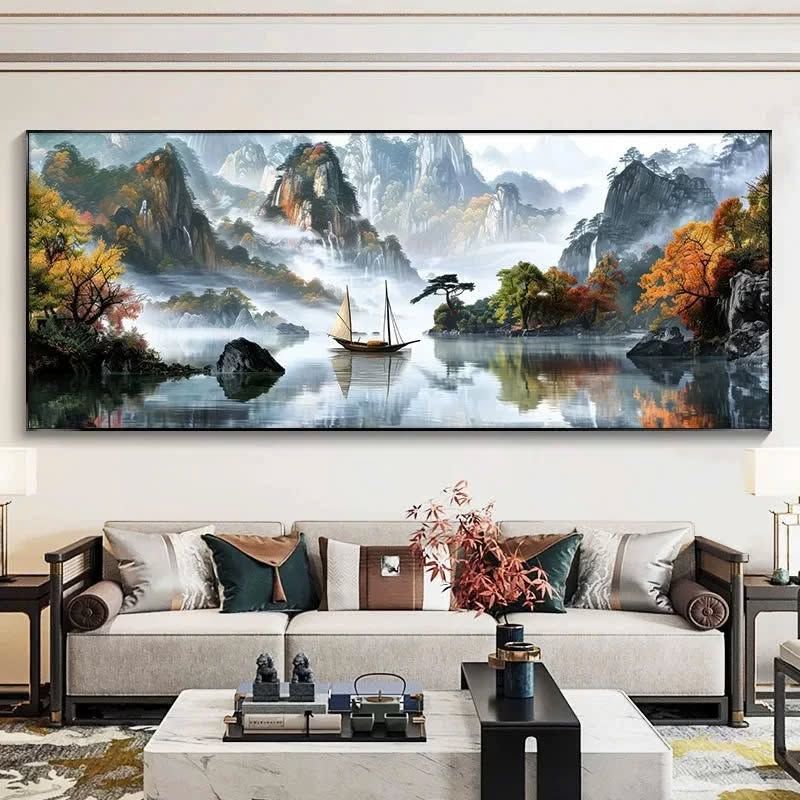 tranh sông nước phòng khách