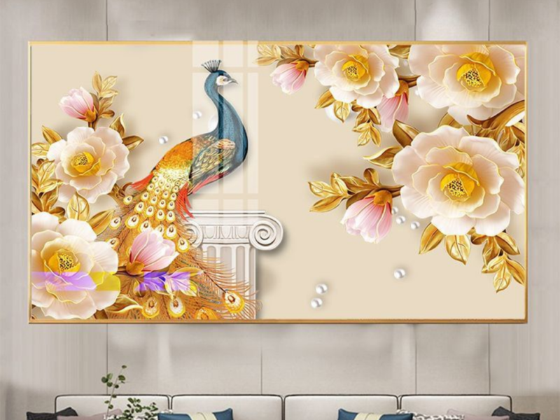 tranh phòng khách mệnh Kim