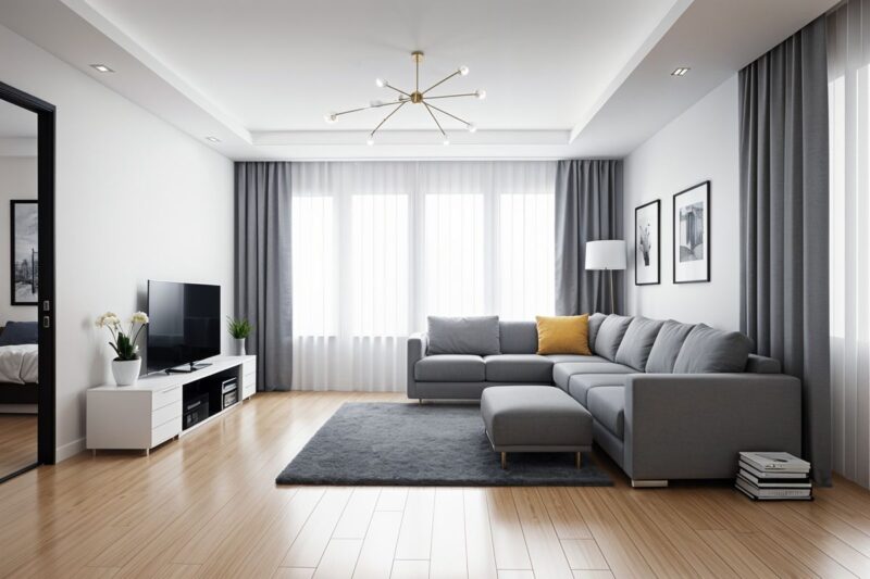 rem cua va anh sang phong khach