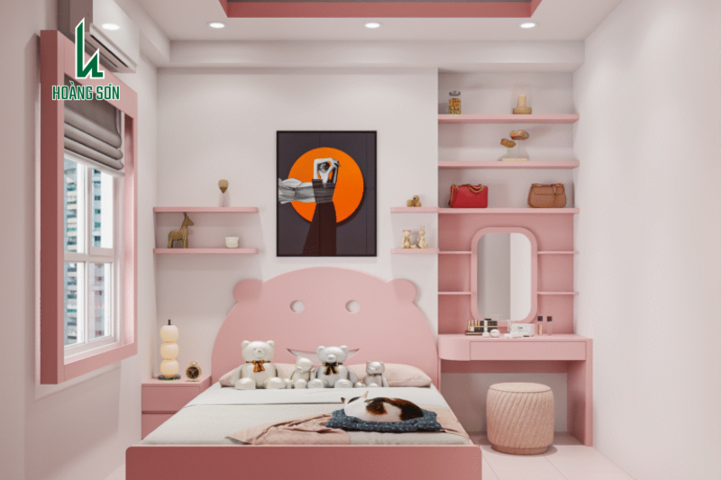 phong ngu chung cu cho be gai