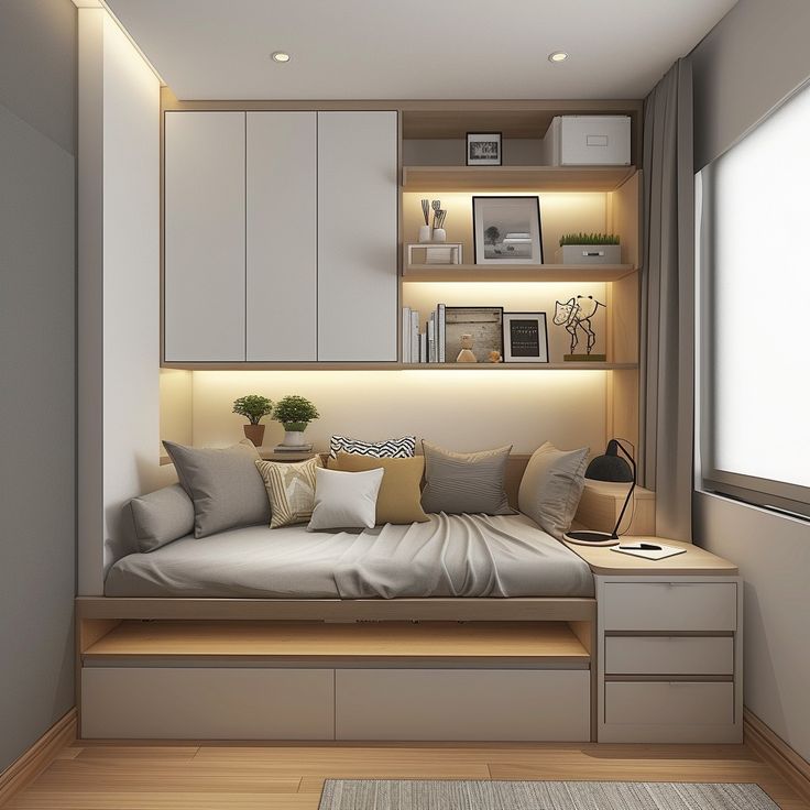 Cách bố trí phòng ngủ nhỏ, hiện đại và tối ưu công năng Bố trí phòng ngủ nhỏ