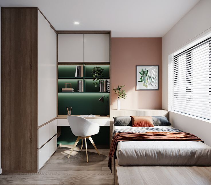 Cách bố trí phòng ngủ nhỏ 5m2 đầy đủ công năng Phòng ngủ nhỏ 5m2