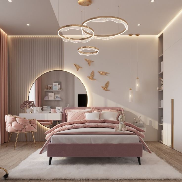 Cách trang trí phòng ngủ màu hồng đẹp, hiện đại Phòng ngủ màu hồng