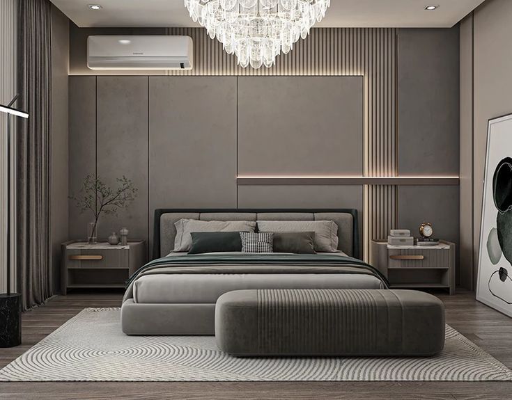 Cách bố trí phòng ngủ 25m2 hiện đại, ấn tượng và đầy đủ công năng Phòng ngủ 25m2