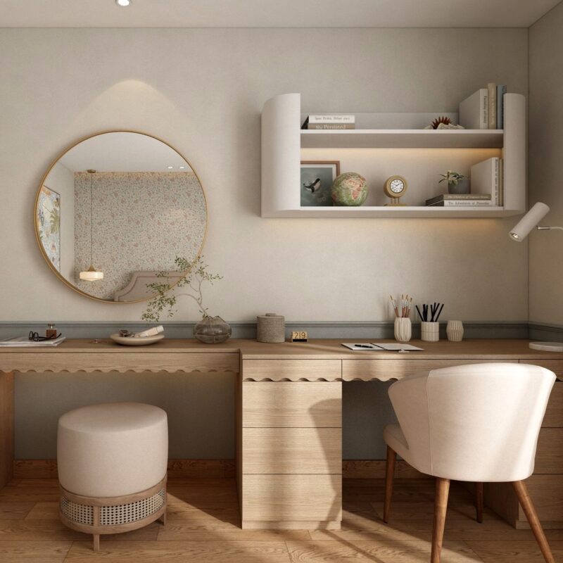 Bàn trang điểm 2 trong 1 công năng, tiện ích. Cách bố trí Bàn trang điểm 2 trong 1