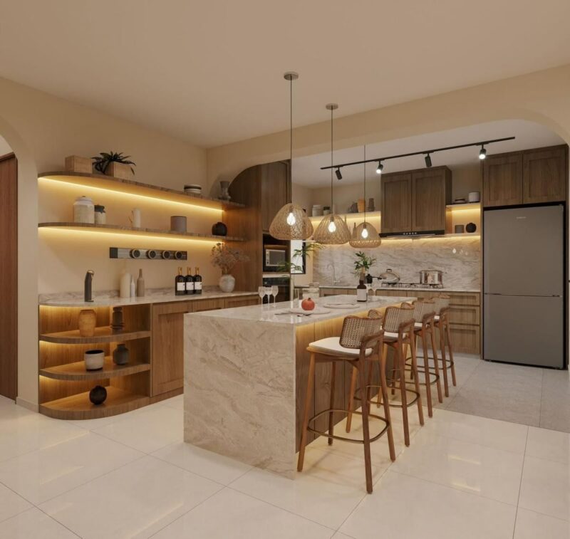 Tổng hợp các mẫu tủ bếp gỗ đẹp đầy đủ công năng Tủ bếp