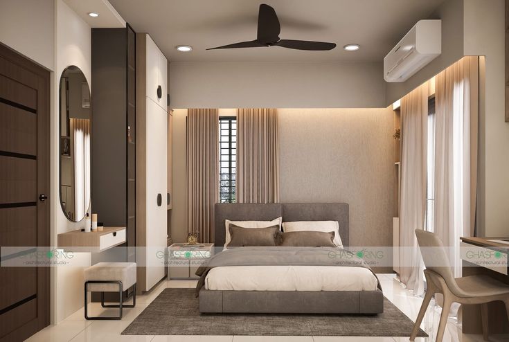 Cách bố trí phòng ngủ 12m2 hiện đại và đầy đủ công năng Phòng ngủ 12m2