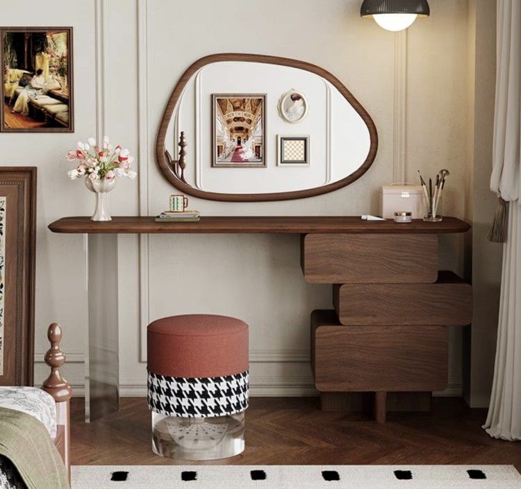 Tổng hợp các mẫu bàn trang điểm gỗ óc chó đẹp nhất Bàn ghế gỗ óc chó