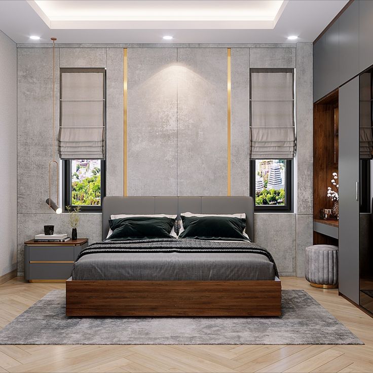 Cách bố trí phòng ngủ 12m2 hiện đại và đầy đủ công năng Phòng ngủ 12m2