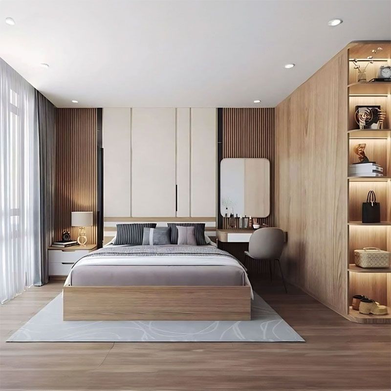 Cách bố trí phòng ngủ 12m2 hiện đại và đầy đủ công năng Phòng ngủ 12m2