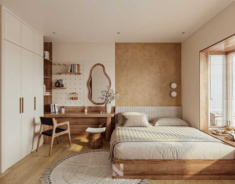 Cách bố trí phòng ngủ 6m2 hợp lý, công năng Phòng ngủ 6m2
