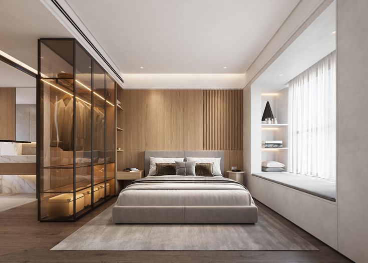 Cách bố trí phòng ngủ 25m2 hiện đại, ấn tượng và đầy đủ công năng Phòng ngủ 25m2