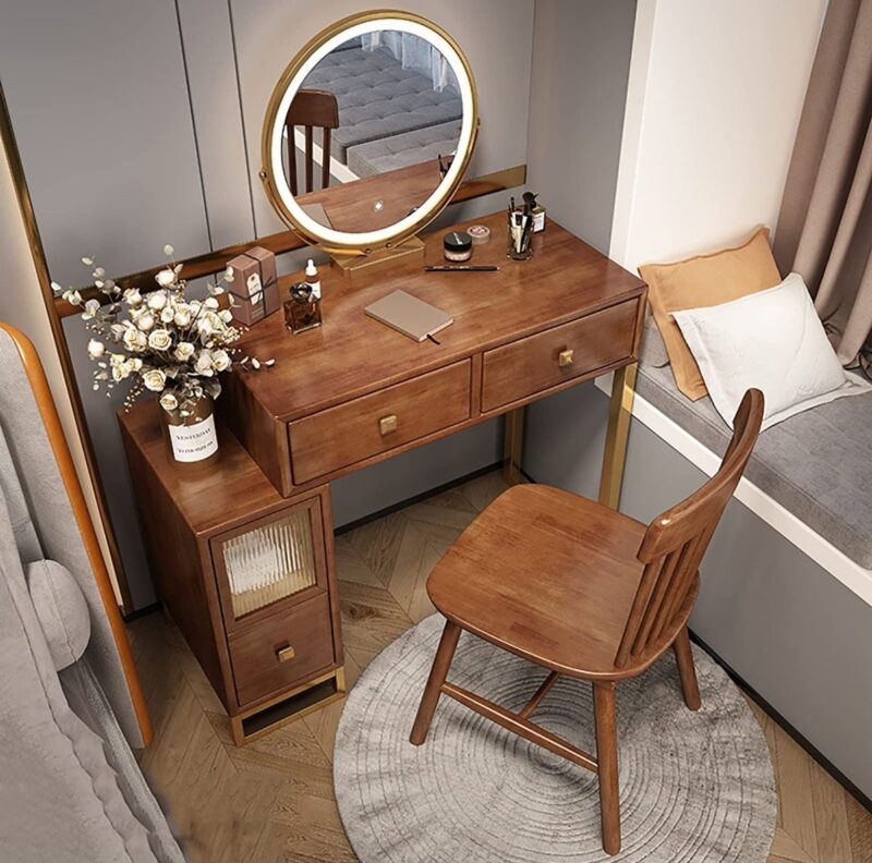 Các mẫu bàn trang điểm gỗ xoan ta đẹp nhất hiện nay Bàn trang điểm gỗ xoan ta