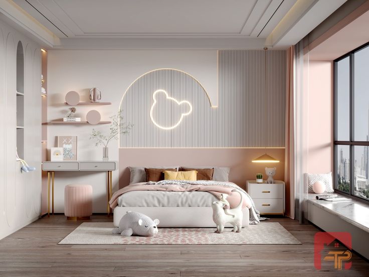 Cách trang trí phòng ngủ màu hồng đẹp, hiện đại Phòng ngủ màu hồng