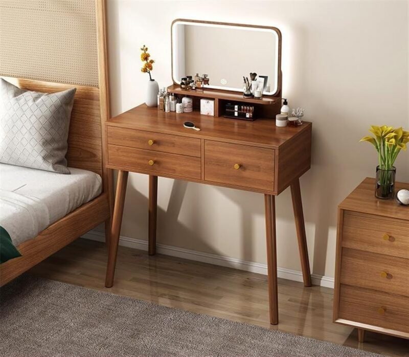 Các mẫu bàn trang điểm gỗ xoan ta đẹp nhất hiện nay Bàn trang điểm gỗ xoan ta