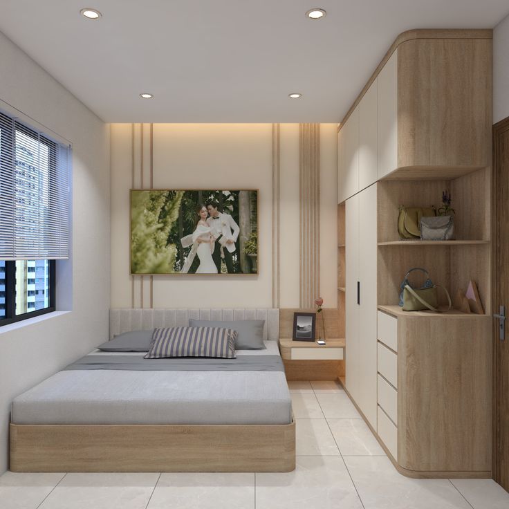 Cách bố trí phòng ngủ 6m2 hợp lý, công năng Phòng ngủ 6m2