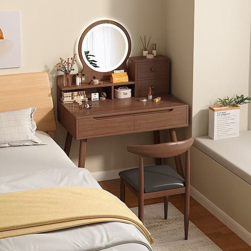 Tổng hợp các mẫu bàn trang điểm gỗ óc chó đẹp nhất Bàn trang điểm gỗ óc chó