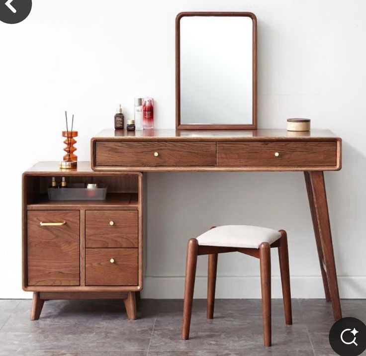 Tổng hợp các mẫu bàn trang điểm gỗ óc chó đẹp nhất Bàn trang điểm gỗ óc chó