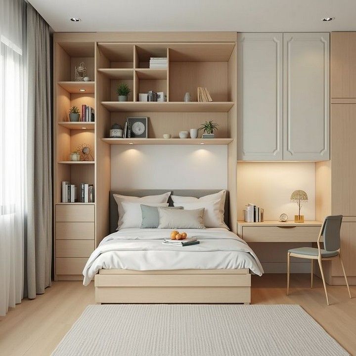 Cách bố trí phòng ngủ nhỏ 5m2 đầy đủ công năng Phòng ngủ nhỏ 5m2