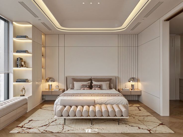 Cách bố trí phòng ngủ 25m2 hiện đại, ấn tượng và đầy đủ công năng Phòng ngủ 25m2