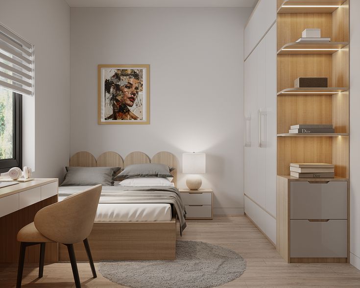 Cách bố trí phòng ngủ nhỏ luôn gọn gàng, thông minh đầy đủ công năng Bố trí phòng ngủ nhỏ