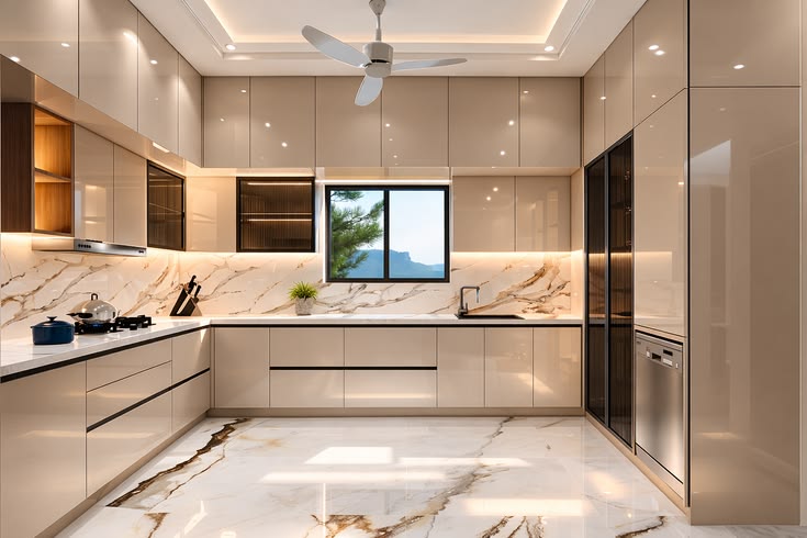 Tủ bếp nhôm kính 